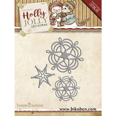 Yvonne Creations - Holly Jolly Snowflake & Star Dies