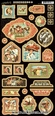 Graphic45 - Off to the Races - Decorative Chipboards
