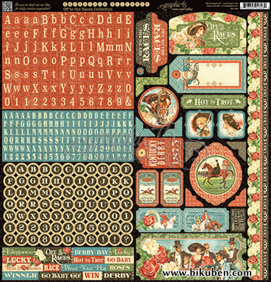 Graphic45 - Off to the Races - Stickers 12x12"