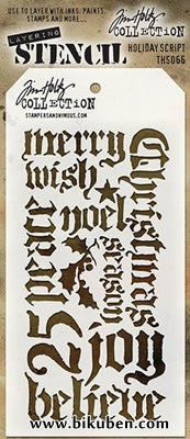 Tim Holtz - Stencil - Holiday Script