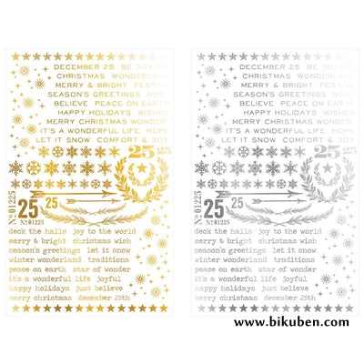 Tim Holtz Ideaology - Remnant Rubons - Gilded Christmas Time