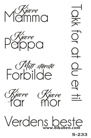 Kort & Godt - Kjære mamma....  - Clearstamps