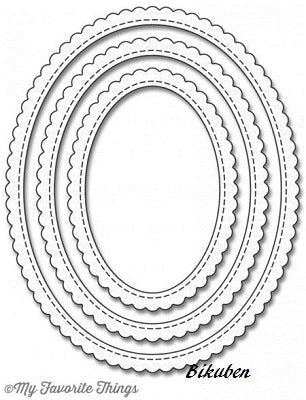 Die-namics: Stitched Oval Scallop Edge Frames