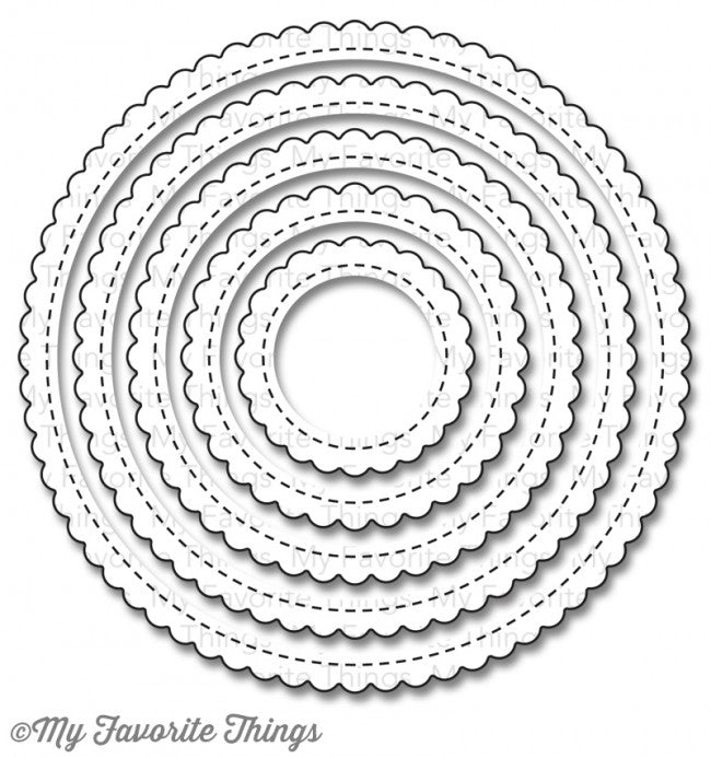 Die-namics: Stitched Circle Scallop Edge Frames