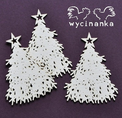 Wycinanka - Chipboard - Juletre med stjerne