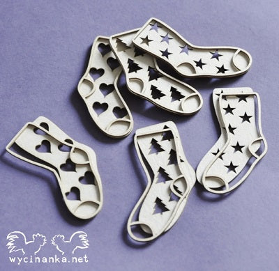Wycinanka - Chipboard - Julestrømpe 5cm