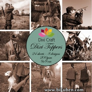 Dixi Craft - Toppers - Hunting - Sepia (9cm x 9cm)