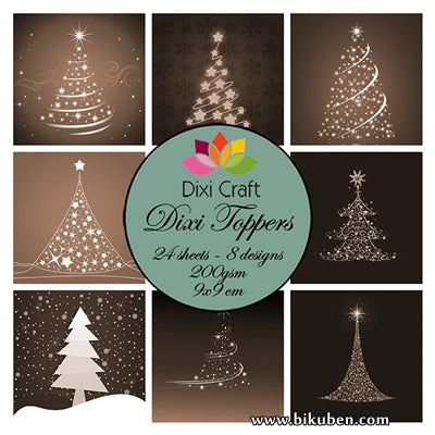 Dixi Craft - Toppers - Oh Christmas Tree - Sepia (9cm x 9cm)