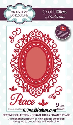 Creative Expressions - Ornate Holly Frame Peace Dies