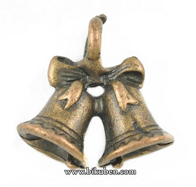 Charms - Silver - Christmas Bell - Red Copper