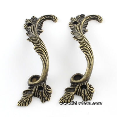 Charms - Antique Bronze - Flourish Box Pull Handles