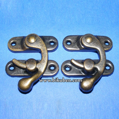 Charms - Antique Bronze - Lock Catch Clasps