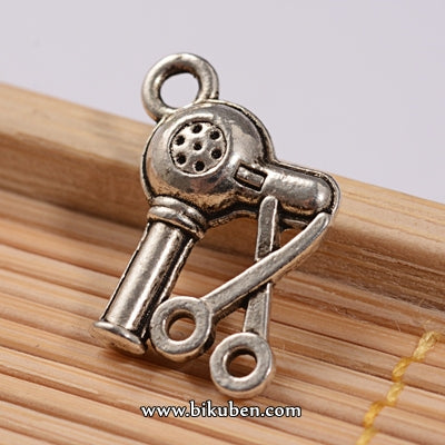 Charms - Antique Silver - Hairdrier & Scissor