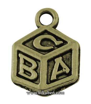 Charms - Antique Bronze - Block