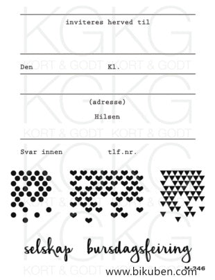 Kort & Godt - Clearstamps  Medium Plate - Inviterer Herved..