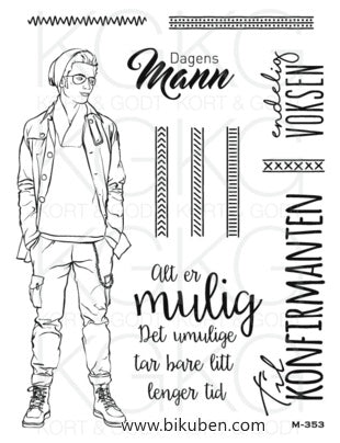 Kort & Godt - Clearstamps  Medium Plate - Dagens Mann