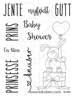 Kort & Godt - Clearstamps  Medium Plate - Baby Shower