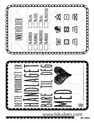 Kort & Godt - Clearstamps  Medium Plate - Vaskes på...