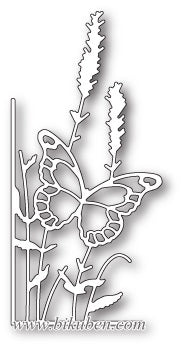 Memory Box - Lavender Butterfly Left Corner die