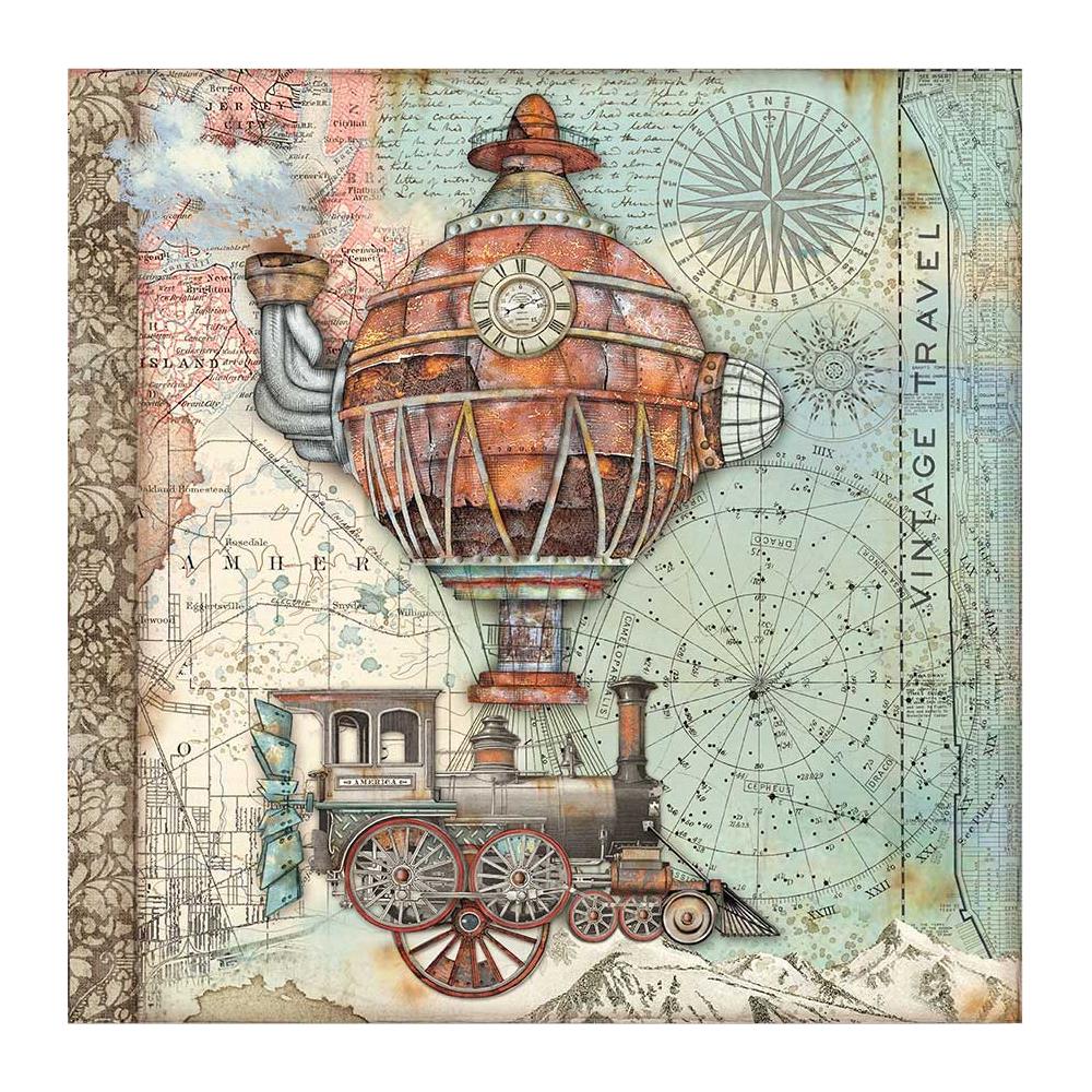 Stamperia  - Sir Vagabond -  Flying Train -   12 x 12"