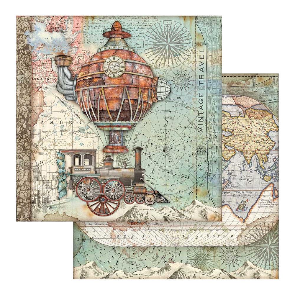 Stamperia  - Sir Vagabond -  Flying Train -   12 x 12"