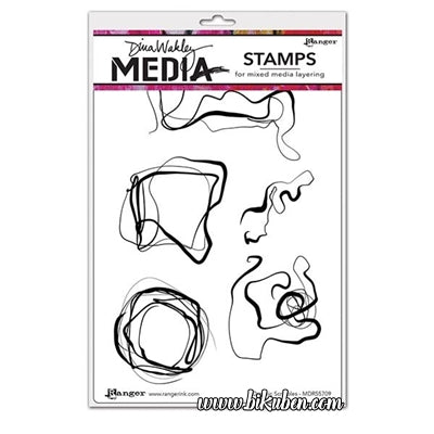 Ranger - Dina Wakley - Media Stamps - Organic Scribbles
