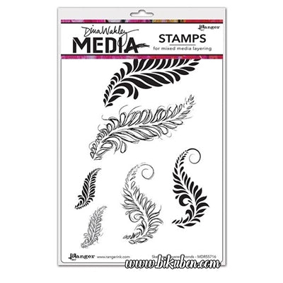 Ranger - Dina Wakley - Media Stamps - Sketched Layered Fronds