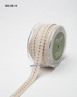 May Arts - Burlap Center Stitch - Red - Metervis