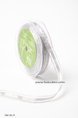 May Arts - Sheer w/Satin Center - Silver - Metervis