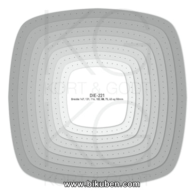 Kort & Godt - Dies - Kvadatisk oval med prikker