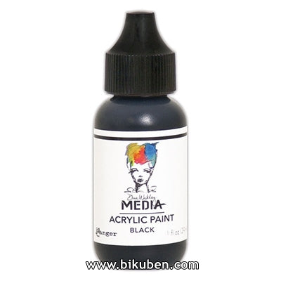 Ranger - Dina Wakley Media Paints - Black - 1oz