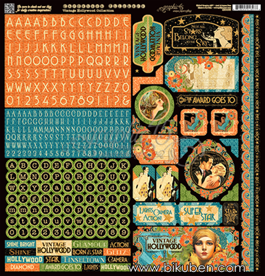 Graphic45 - Vintage Hollywood - 12x12" Stickers