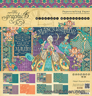Graphic45 - Midnight Masquerade - 8x8" Paper Pad