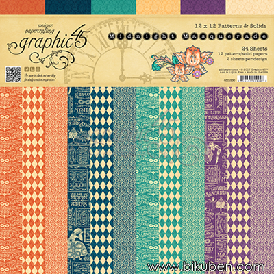 Graphic45 - Midnight Masquerade - 12x12" Patterens & Solids