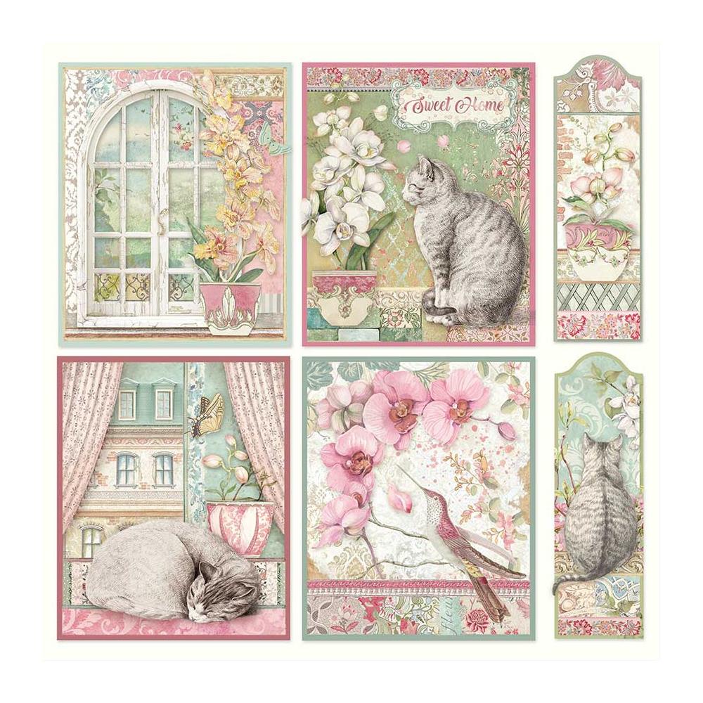 Stamperia  - Orchids and Cats - Cards -  12 x 12"