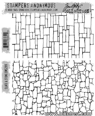 Tim Holtz Collection - Cling Stamps - Slate & Stone