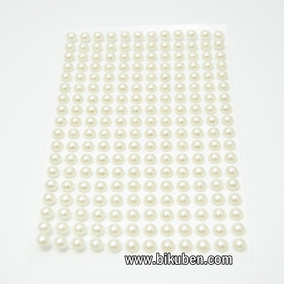 Kort & Godt - Perle Stickers - Beige 6mm