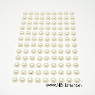 Kort & Godt - Perle Stickers - Beige 8mm