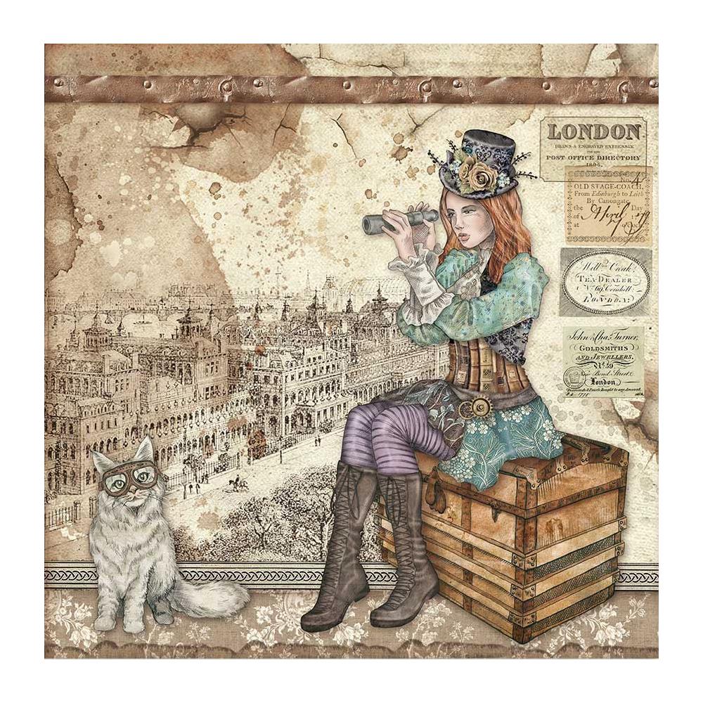 Stamperia  - Lady Vagabond - Lady & Cat  -  12 x 12"