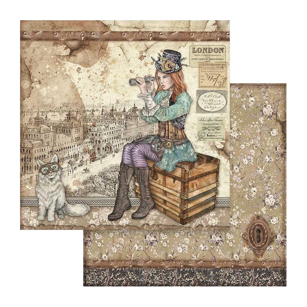 Stamperia  - Lady Vagabond - Lady & Cat  -  12 x 12"