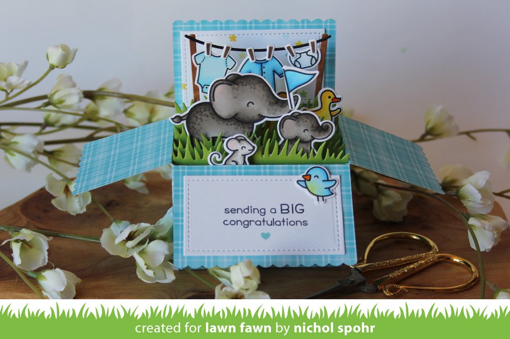 Lawn Fawn - Cuts Cusom Craft Dies - Scalloped Box Card Pop Up Die