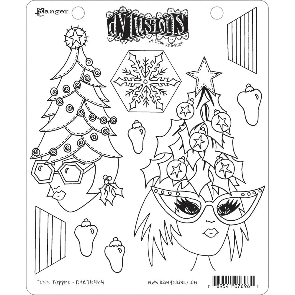 Dylusions - Cling Stamps - Tree topper