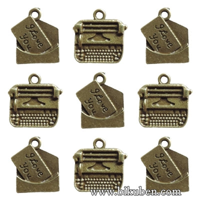 Maya Road - Ken Oliver - Vintage - Love Note & Typewriter Charms