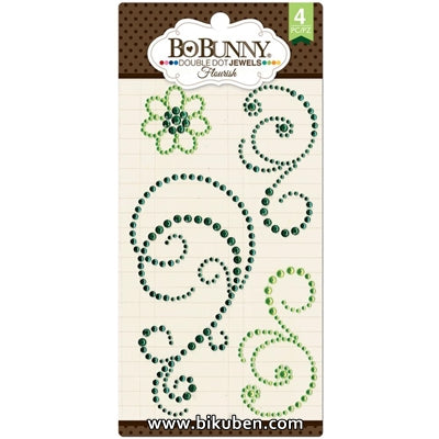 BoBunny - Double Dot Flourish Jewels - Emerald