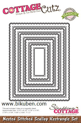 CottageCutz - Nested Stitched Scallop Rectangle