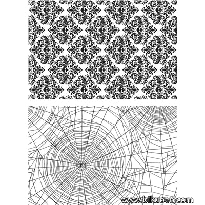 Tim Holtz Collection - Cling Stamps - Skull & Cobwebs