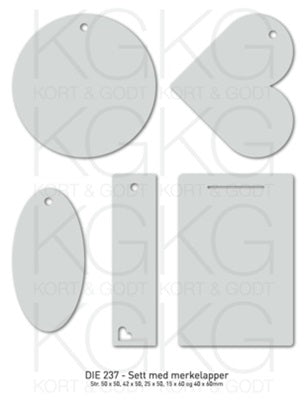 Kort & Godt - Dies - Sett med merkelapper