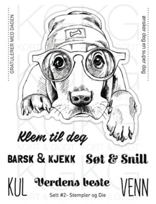 Kort & Godt - Stempler og Die - Hund med lue