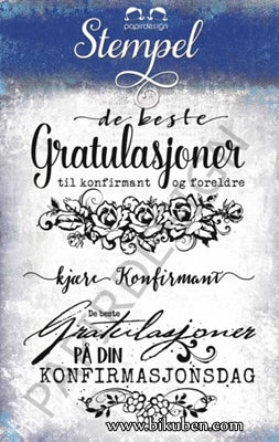 Papirdesign - Clearstamps - Konfirmant og Foreldre