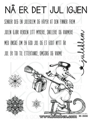 Kort & Godt - Clearstamps Medium Plate - Snømann på Kjelke
